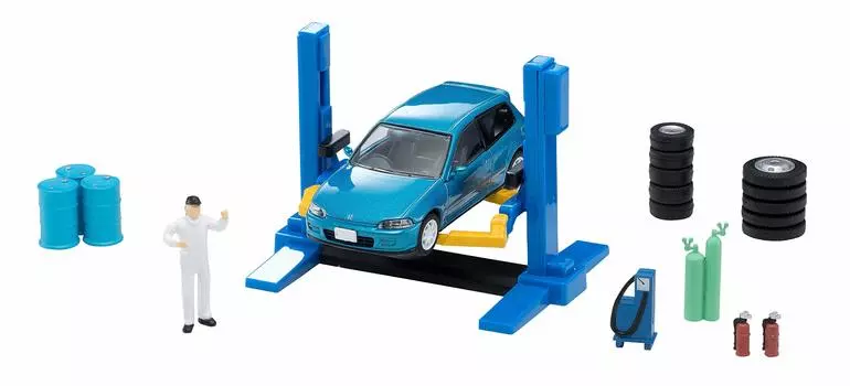 Tomikarama Vintage 06a Car Lift Honda Civic SiR ABS Resin Accessory Finished Product for Mini Cars 312246 1/64 (TLV-NEO -II Included)