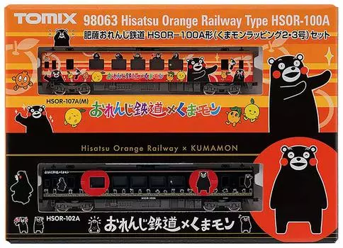 TOMIX N Gauge Hisatsu Orange Railway Kumamon Wrapping Set 98063 Railway Model Diesel Car HSOR-100 2/3 2-Car