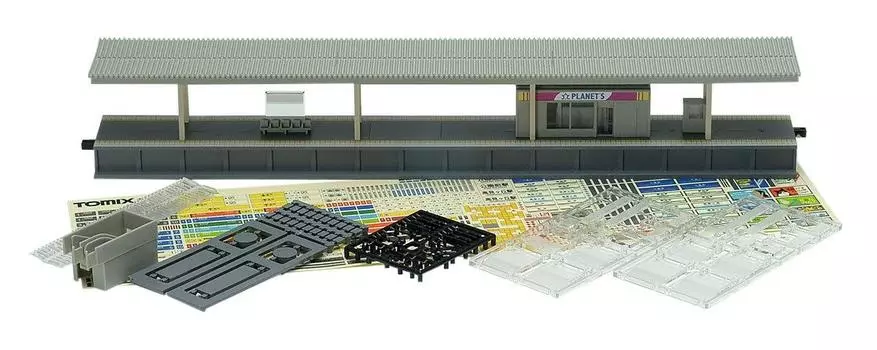 TOMIX N Gauge Island Platform Urban Convenience Store Lighted Extension 4277 Железнодорожные принадлежности для моделей