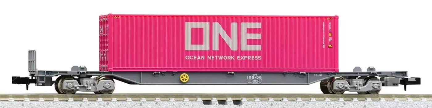 TOMIX N gauge JR freight car Koki 106 type early model new paint with ONE container 8751 railway model freight car