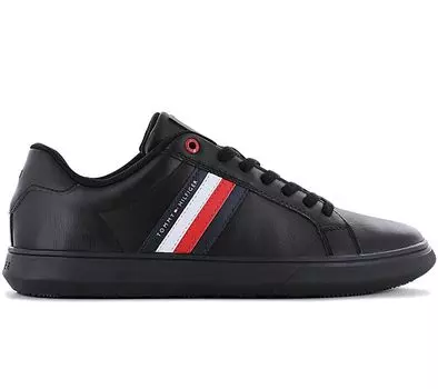 Tommy Hilfiger Essential Leather Cupsole - Мужские кроссовки Shoes Leather Black FM0FM04921-0GK ORIGINAL EU 42 UK 8 чёрный