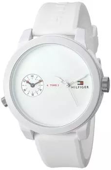 Tommy Hilfiger кварцевые часы автоматические белые джинсовые мужские пластиковые, резиновые, цветные (Модель 1791324)