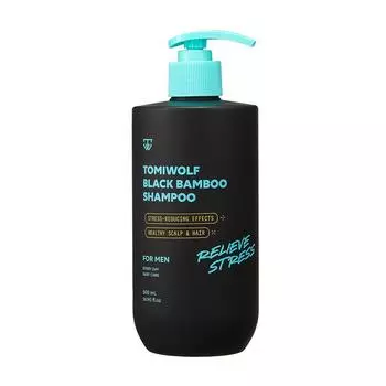 Tommy Wolf Black Bamboo Dandruff Scalp Trouble Шампунь для мужчин от выпадения волос, 1 шт, 500 мл