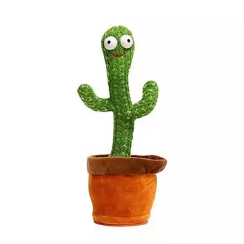TOMMYFIELD Cactus Toy Moving Singing Dancing Light Recording Voice Chatting Green Recommended for ages 6+