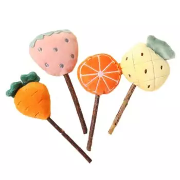 TOMMYFIELD Cat Toy Stuffed Animal Fruit Cat Matatabi Set of 4