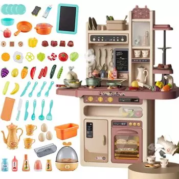 TOMMYFIELD Игрушечная кухня Рождественский подарок Игровой домик Коричневый 65 деталей 94 см коричневый