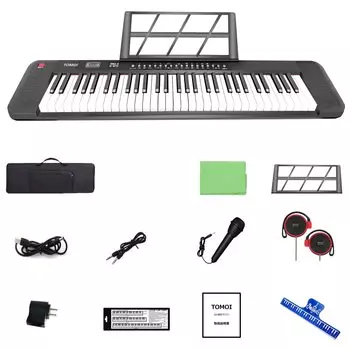 TOMOI electronic 61 японская батарея 200 200 60 демо музыка наушники мягкая клавиатура фортепиано ноты японская инструкция рекомендуется для и чёрный