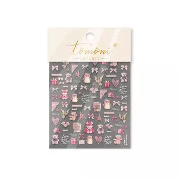 Томони Тисненые Розовые Романтические Японские Наклейки для Нейл-арта