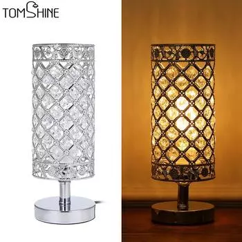 Tomshine Crystal Silver рядом с настольной лампой, настольный светильник, внесенный в список VDE, декоративный для гостиной в спальне UK Plug