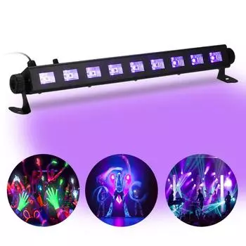 Tomshine Dimmable LED UV Bar Black Light Lamp Fixture Портативный светильник высокой яркости 9 светодиодов общей мощностью 27 Вт для бара, клуба, вечеринки, ресторана