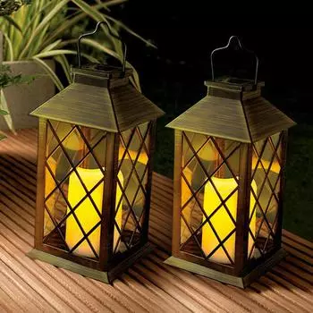 Tomshine Солнечная энергия Светодиодный свет Лампа Танцующий Мерцающий Пламя Эффект освещения Перезаряжаемый 2pcs бронзовый