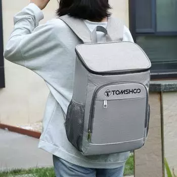 Рюкзак-холодильник TOMSHOO 24L, изолированный, герметичный, водонепроницаемый, легкий, мягкий, для обеда серый