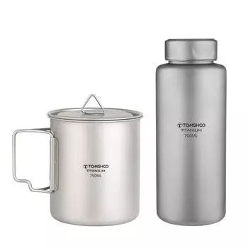 TOMSHOO 700 мл Титановая бутылка для воды Легкая герметичная спортивная бутылка для воды с чашкой для воды 750 мл 700ml bottle & 750ml cup