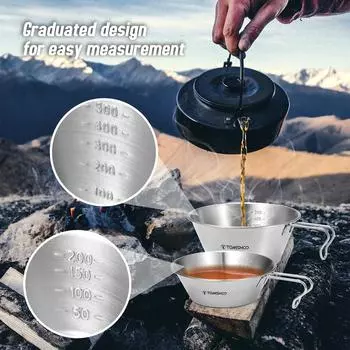 TOMSHOO Нержавеющая сталь Sierra Cup 200 мл/500 мл Мерный стакан Чаша для кемпинга на открытом воздухе 200ml