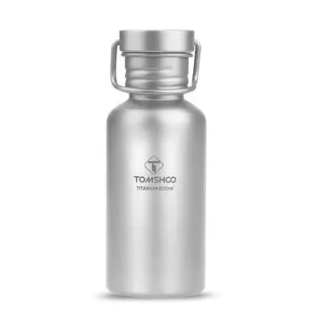 TOMSHOO Полная титановая бутылка для воды Сверхлегкая На открытом воздухе Кемпинг Пеший туризм Велоспорт 750ml bottle темно-серого