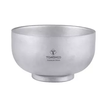 TOMSHOO Посуда для кемпинга, 380 мл, титановая чаша, многофункциональная уличная миска с двойными стенками, теплая No pattern