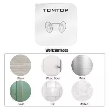 TOMTOP 2 шт. прозрачные прочные клейкие крючки пластиковый держатель с суперклеем водонепроницаемый кронштейн