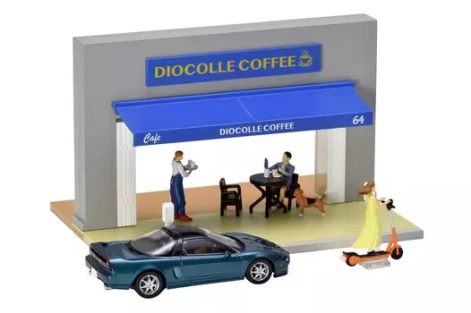 TOMYTEC Geocolle 64 Car Snap 21a Cafe Terrace ABS частично мини-машина набор 1/64 # смола/ПВХ куклы/аксессуары (окрашенный, собранный) + литье под давлением