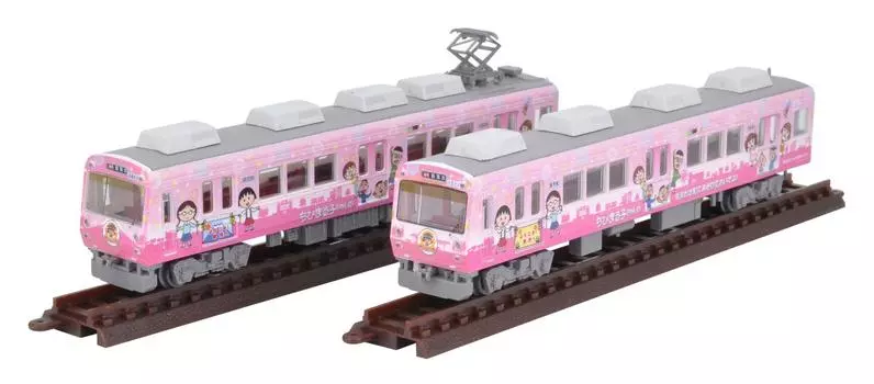 Tomytec Geocolle Railway Collection Shizuoka Railway Type 1000 Chibi Set Diorama Supplies Maruko-chan 2-Car