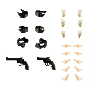 TOMYTEC Little Armory LAOP13 Sosai Garden Tactical Gloves 2 Revolver Set Black Plastic Model Parts Girls