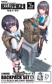 Tomytec Little Armory LD036 Рюкзак Набор A Масштаб Окрашенный ПВХ Сборочный комплект 318774 1/12