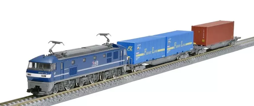 TOMYTEC N Gauge Тип EF210 Контейнерный поезд Набор из 3 вагонов 98394 Железнодорожная модель грузового вагона