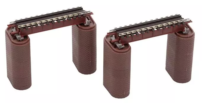 TOMYTEC N Gauge Upper Girder Bridge S70 Красный 2 шт. Набор 4 шт. 3273 Железнодорожные принадлежности для моделей (F) (Кирпичный пирс, включен)