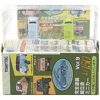 Tomytec The Car Collection Ancient Commercial Vehicle Edition Subaru Sambar Light Van Set of 2 Single Item [2C] 1/150 Vol.9 (Light Blue/Yellow Green)
