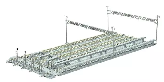 TOMYTEC TOMIX N Gauge Depot Rail Extension 91017 Железнодорожные модели Supplies Silver