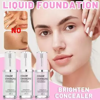 Тональная основа для зрелой кожи, меняющая цвет, Terminaten Foundation Foundation, меняющая цвет, увлажняющая, водостойкая и легкая, стойкая тональная основа 15 30 мл One Size