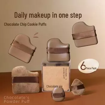 Тональная основа из шоколадного бисквита с пудрой: Насадка-блендер Air Cushion & Marshmallow Beauty Blender, для сухого и влажного макияжа. Chocolate Puff (Random 1-piece)