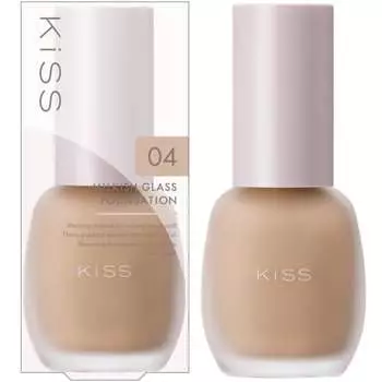 Тональная основа KiSS Milkish Glass Foundation 04 Ocher 30 г Неровный цвет/Маскировка пор SPF34/PA++ Содержит ингредиенты сыворотки