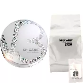 Тональная основа Spicare V3 Brilliant Foundation 15 г, сменный блок, набор 15 г, в комплект входит оригинальный тональный крем Spicare Foundation Cotton +
