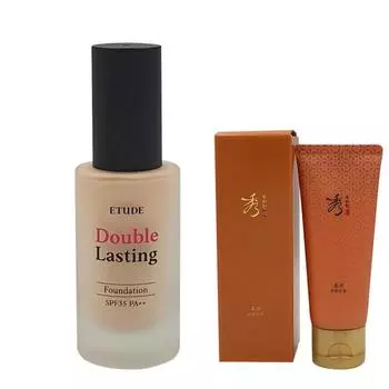 Тональный крем Etude House Double Lasting Foundation 30 г + 1 увлажняющая пенка для умывания LG Sooryehan Bon Ultra Moisturizing Foam Cleanser, оттенок Amber 27N1