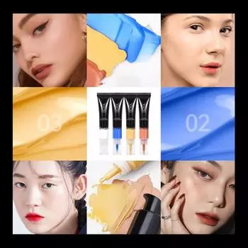 Тональный крем, смешивающий пигменты, гладкий и легкий, легко растушевывается, корректор цвета. #01