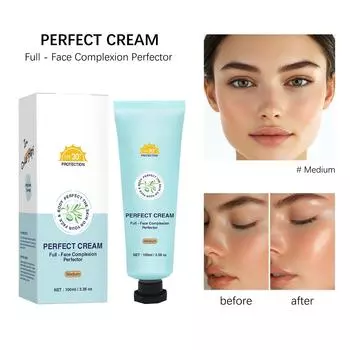 Тональный крем солнцезащитный легкий неплавающий пудровый консилер водостойкий кушон легкий полукуши 100 мл One Size