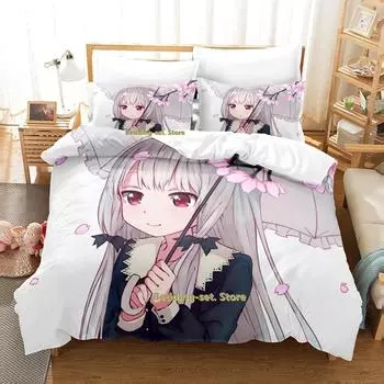Tonari No Kyuuketsuki-san Комплект постельного белья Single Twin Full Queen King Size Комплект постельного белья Adult Kid Bedroom Duvetcover Sets Anime Bed 70x133cm 2pcs