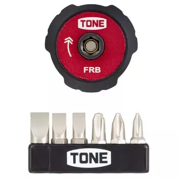TONE Finger Ratchet Wrench Set FRB6S Bit Insertion Red Contents 7 items