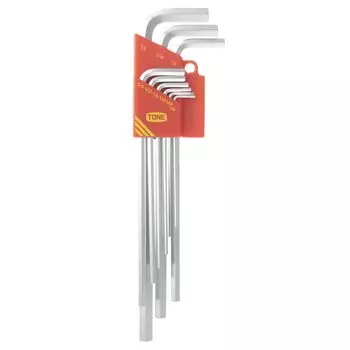 TONE Long hexagonal bar wrench set ALB900 inch 9 items L-shaped Contents серебряный
