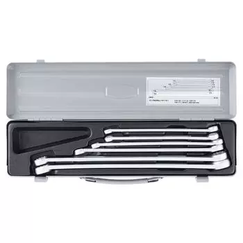 TONE Long Open End Wrench Set Includes 6 Pieces (15°), M156, Silver,