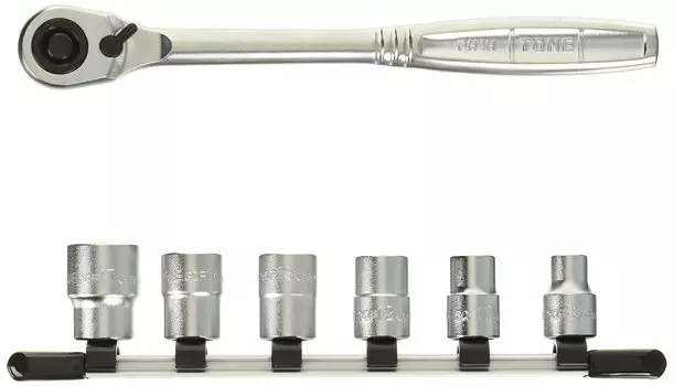 Tone Quick Fit Socket Wrench Set 7 Pieces (with Holder), HQF30610, 9.5mm (3/8 ) Drive,