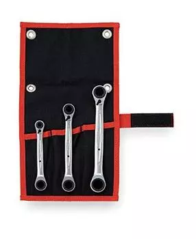TONE Ratchet Ring Wrench 4Ways Set RMW300 Black 3-Piece