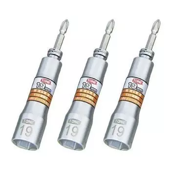 TONE Replaceable Universal Bit Socket 19mm Set of 3 2BNU-193S