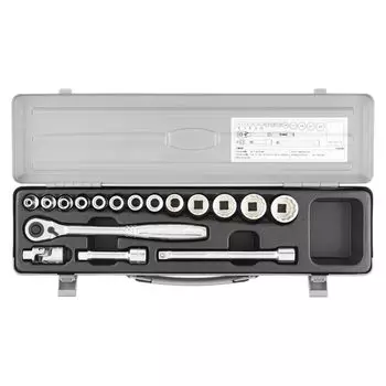 TONE Socket Wrench Drive 17 Silver Set, 9.5mm (3/8 ), 1560MH, Pieces,