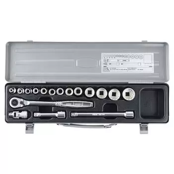 TONE Socket Wrench Drive 17 Silver Set, 9.5mm (3/8 ), 1560M, Pieces,