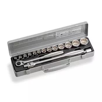 Tone Socket Wrench Set Insert 12.7 Mm 12 770m Content 16 Point Silver Each