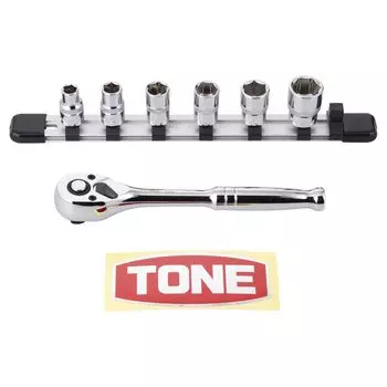 TONE Socket Wrench Set with SHCH3080 Drive angle Contents 7 items (Hexagonal, holder) 9.5mm (3/8 )