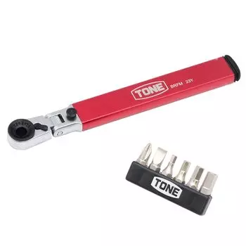 Набор бит TONE Swing с трещоткой и магазином BRFM6S Ширина биты под ключ Содержимое 7 предметов 6,35 мм красный
