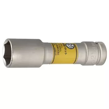 TONE Thin long foil nut socket for impact 4A-21LN Drive angle 12.7mm (1/2 ) Yellow Width across flats 21mm