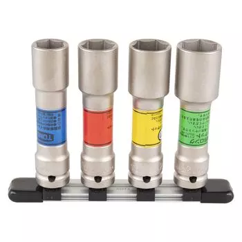 TONE Thin long foil nut socket set for impact HA404LN Drive angle Contents 4 items (with holder) 12.7mm (1/2 )